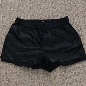 H & M faux leather shorts